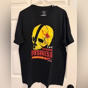 Zero Foxtrot Black Skull Graphic Tee Unfinished Business XL